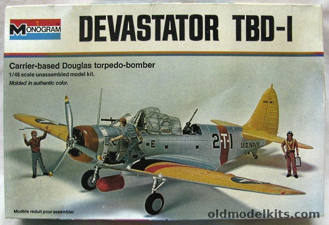 Monogram 1/48 Devastator TBD-1 - VT-2 Lexington 1939 / VT-6 Enterprise 1939 / VT-8 Hornet 1941 / VT-6 Enterprise 1942, 7575 plastic model kit